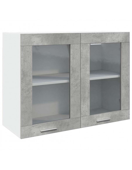 Set Mobili da Bagno 7 pz Grigio Cemento in Legno Multistrato