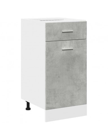 Set Mobili da Bagno 7 pz Grigio Cemento in Legno Multistrato