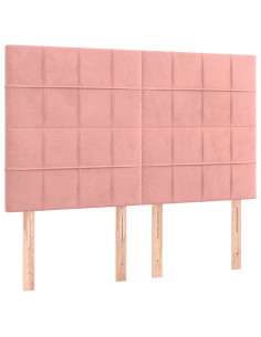 Giroletto con Testiera Rosa 140x200 cm in Velluto 2