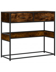 Tavolino Consolle Rovere Fumo 90x35x80 cm in Legno Multistrato