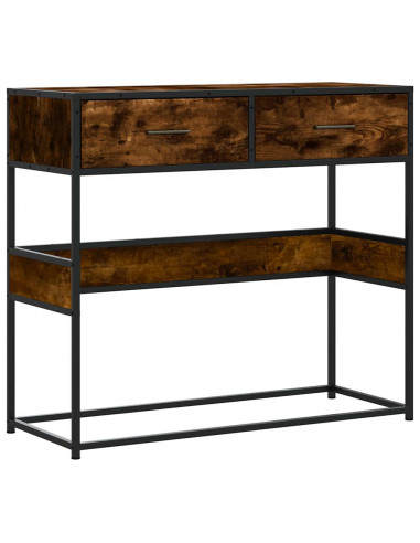 Tavolino Consolle Rovere Fumo 90x35x80 cm in Legno Multistrato