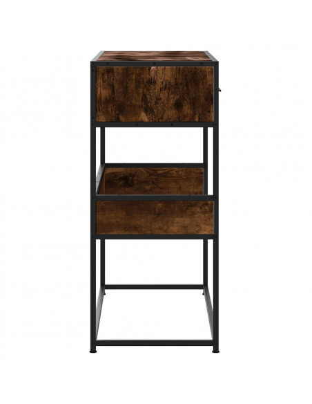 Tavolino Consolle Rovere Fumo 90x35x80 cm in Legno Multistrato