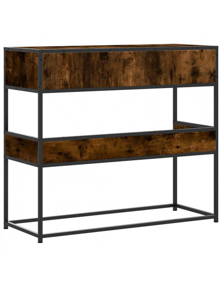 Tavolino Consolle Rovere Fumo 90x35x80 cm in Legno Multistrato