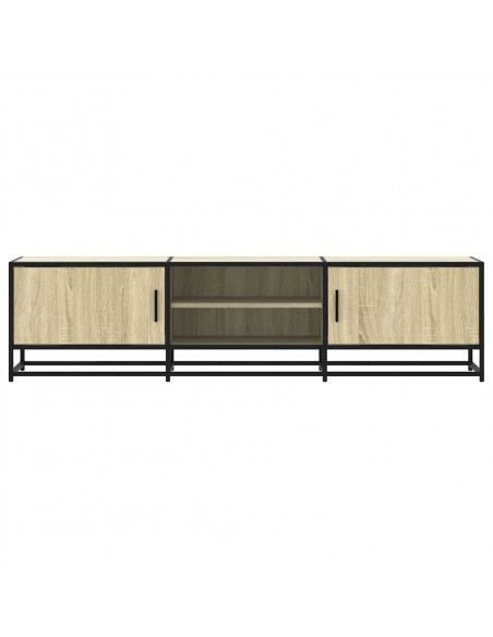Mobile TV Rovere Sonoma 160x35x41cm Legno Multistrato e Metallo