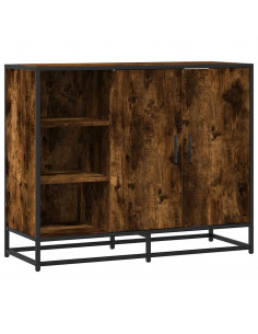 Credenza Rovere Fumo 92x35x76 cm in Legno Multistrato