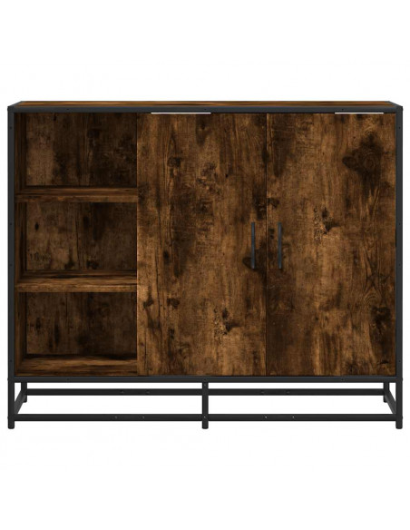 Credenza Rovere Fumo 92x35x76 cm in Legno Multistrato