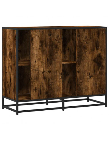 Credenza Rovere Fumo 92x35x76 cm in Legno Multistrato