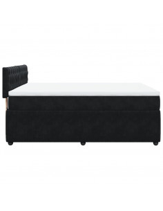 Giroletto a Molle con Materasso Nero 140x190 cm in Velluto