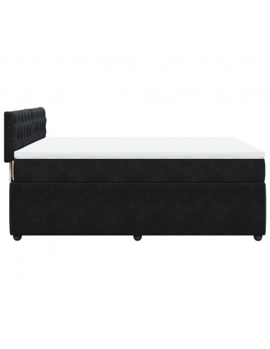 Giroletto a Molle con Materasso Nero 140x190 cm in Velluto