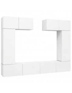 Set di Mobili Porta TV 6 pz Bianco in Legno Multistrato