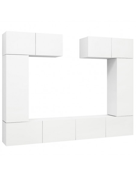 Set di Mobili Porta TV 6 pz Bianco in Legno Multistrato