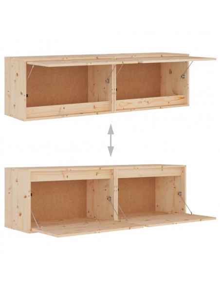 Pensili 2 pz 60x30x35 cm in Legno Massello di Pino