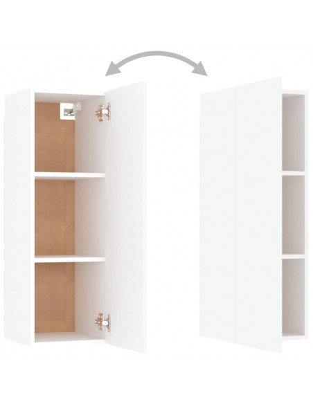 Set Mobili Porta TV 4 pz Bianco in Legno Multistrato