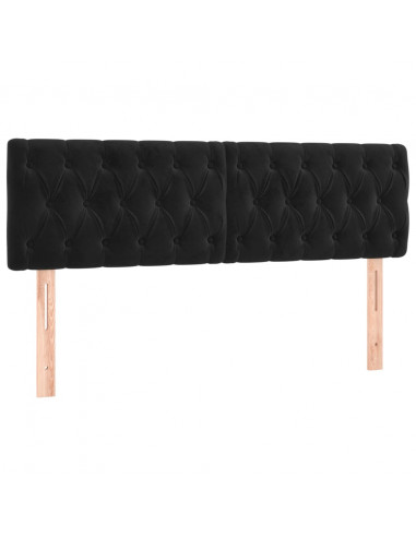 Giroletto a Molle con Materasso Nero 140x200 cm in Velluto