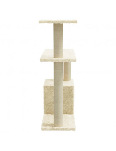 Albero per Gatti con Tiragraffi in Sisal Crema 70 cm