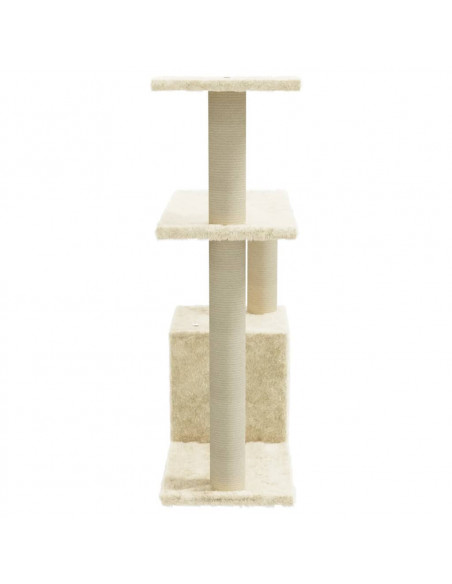 Albero per Gatti con Tiragraffi in Sisal Crema 70 cm