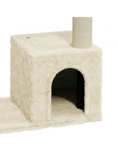 Albero per Gatti con Tiragraffi in Sisal Crema 70 cm