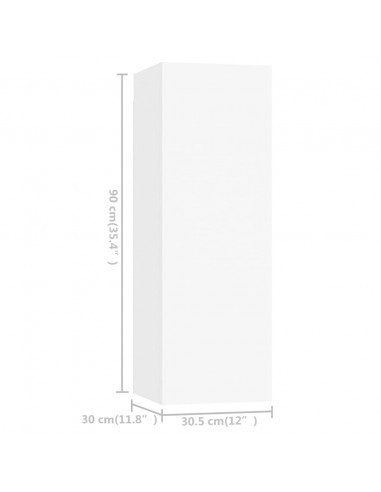 Set Mobili Porta TV 4 pz Bianco in Legno Multistrato