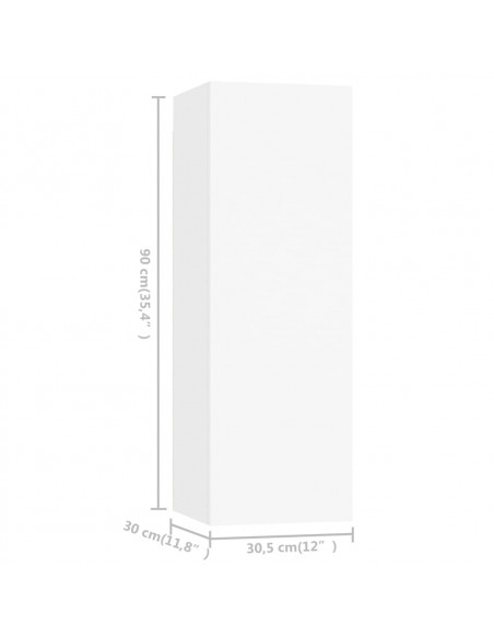 Set di Mobili Porta TV 5 pz Bianco in Legno Multistrato