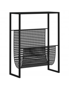 Portariviste Nero 35x15x45 cm in Acciaio