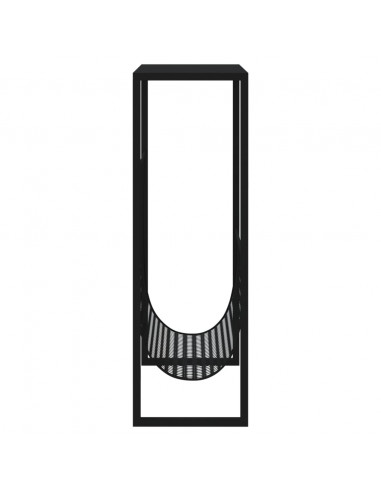 Portariviste Nero 35x15x45 cm in Acciaio