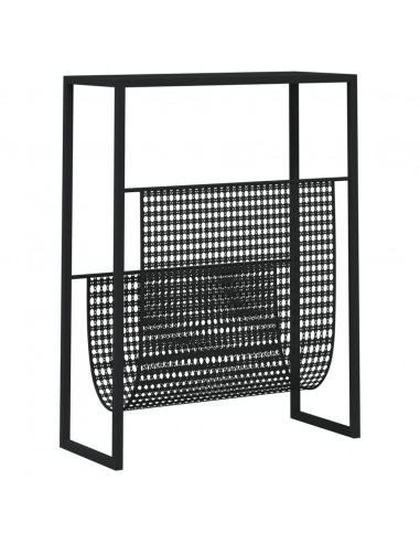 Portariviste Nero 35x15x45 cm in Acciaio