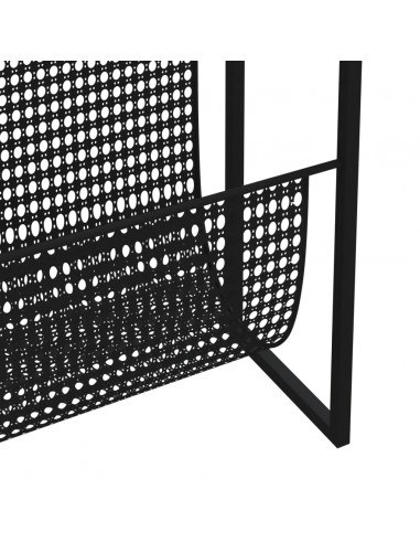 Portariviste Nero 35x15x45 cm in Acciaio