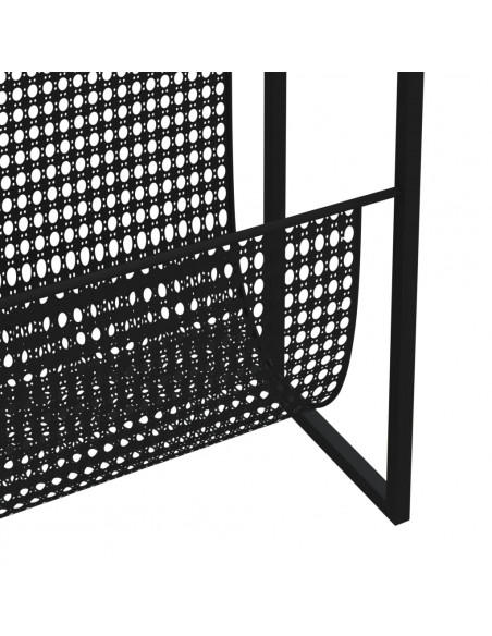 Portariviste Nero 35x15x45 cm in Acciaio
