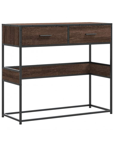 Tavolo Consolle Rovere Marrone 90x35x80 cm Legno Multistrato