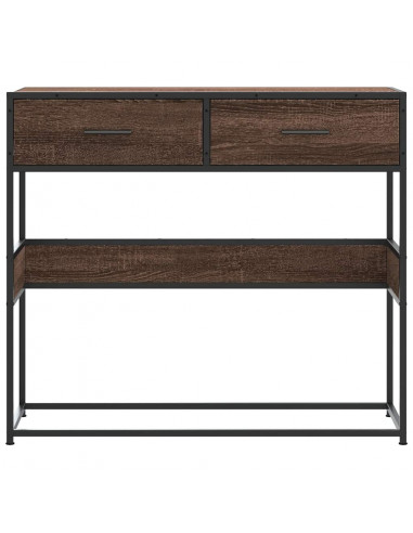 Tavolo Consolle Rovere Marrone 90x35x80 cm Legno Multistrato