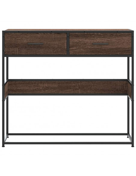 Tavolo Consolle Rovere Marrone 90x35x80 cm Legno Multistrato
