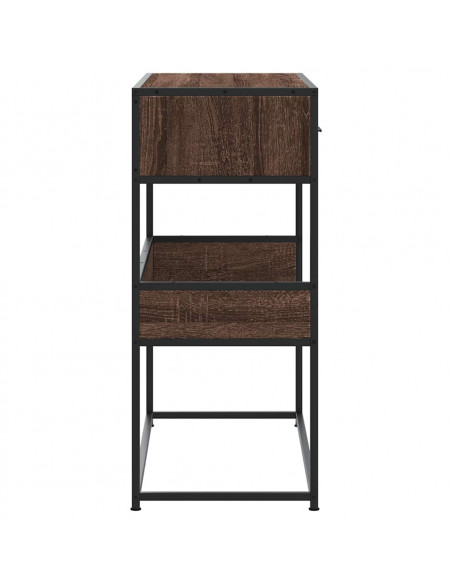 Tavolo Consolle Rovere Marrone 90x35x80 cm Legno Multistrato