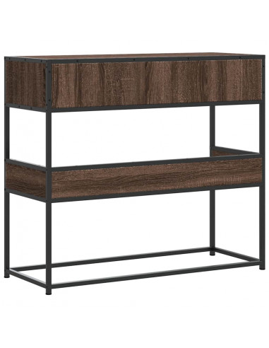 Tavolo Consolle Rovere Marrone 90x35x80 cm Legno Multistrato