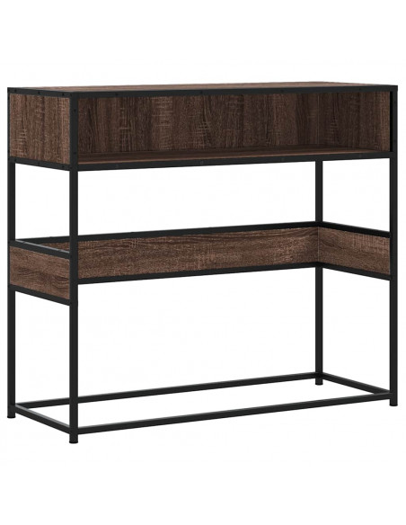 Tavolo Consolle Rovere Marrone 90x35x80 cm Legno Multistrato