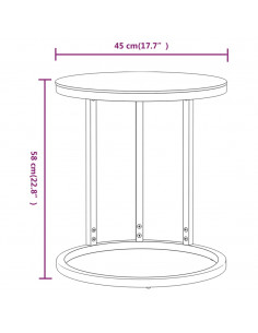 Tavolino Oro e Trasparente 45 cm in Vetro Temperato