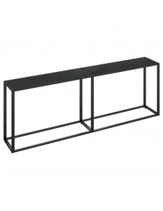 Tavolo Consolle Nero 220x35x75,5 cm in Vetro Temperato 2