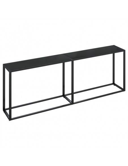 Tavolo Consolle Nero 220x35x75,5 cm in Vetro Temperato