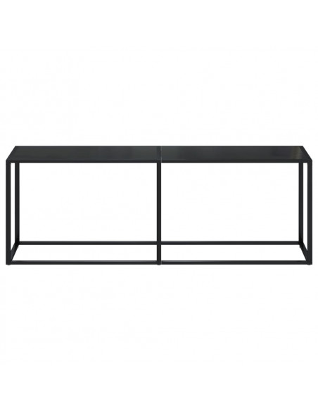 Tavolo Consolle Nero 220x35x75,5 cm in Vetro Temperato