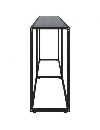 Tavolo Consolle Nero 220x35x75,5 cm in Vetro Temperato