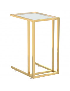 Tavolino per Computer Trasparente 50x35x65 cm Vetro Temperato 2