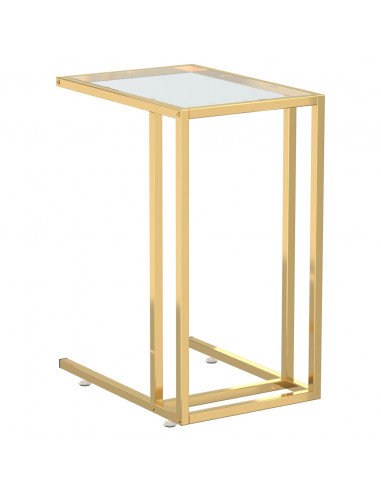 Tavolino per Computer Trasparente 50x35x65 cm Vetro Temperato