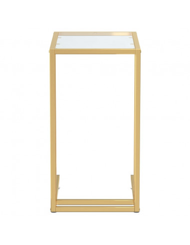 Tavolino per Computer Trasparente 50x35x65 cm Vetro Temperato