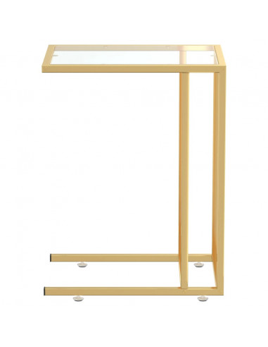 Tavolino per Computer Trasparente 50x35x65 cm Vetro Temperato