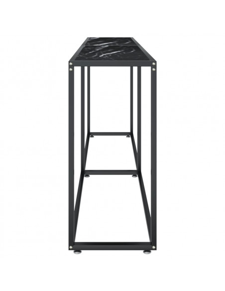 Tavolo Consolle Marmo Nero 220x35x75,5 cm in Vetro Temperato