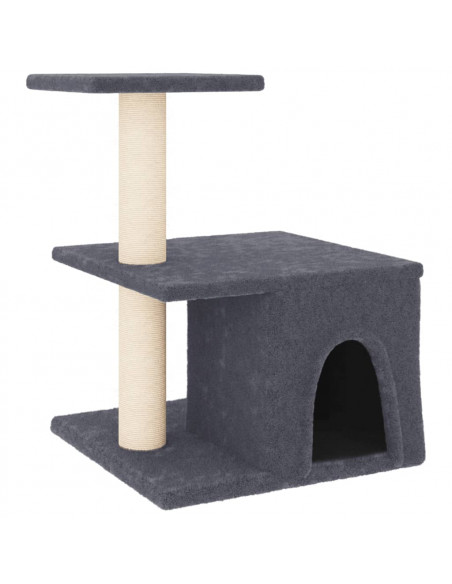 Albero per Gatti con Tiragraffi in Sisal Grigio Scuro 48 cm
