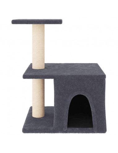 Albero per Gatti con Tiragraffi in Sisal Grigio Scuro 48 cm