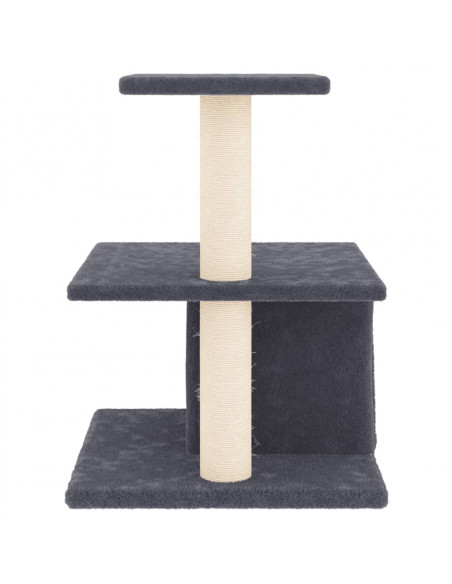 Albero per Gatti con Tiragraffi in Sisal Grigio Scuro 48 cm