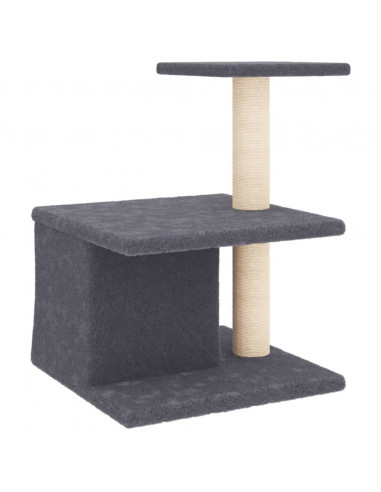 Albero per Gatti con Tiragraffi in Sisal Grigio Scuro 48 cm