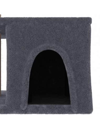 Albero per Gatti con Tiragraffi in Sisal Grigio Scuro 48 cm