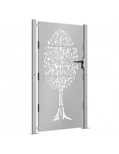 Cancello da giardino 100x175 cm in acciaio Corten con design ad albero